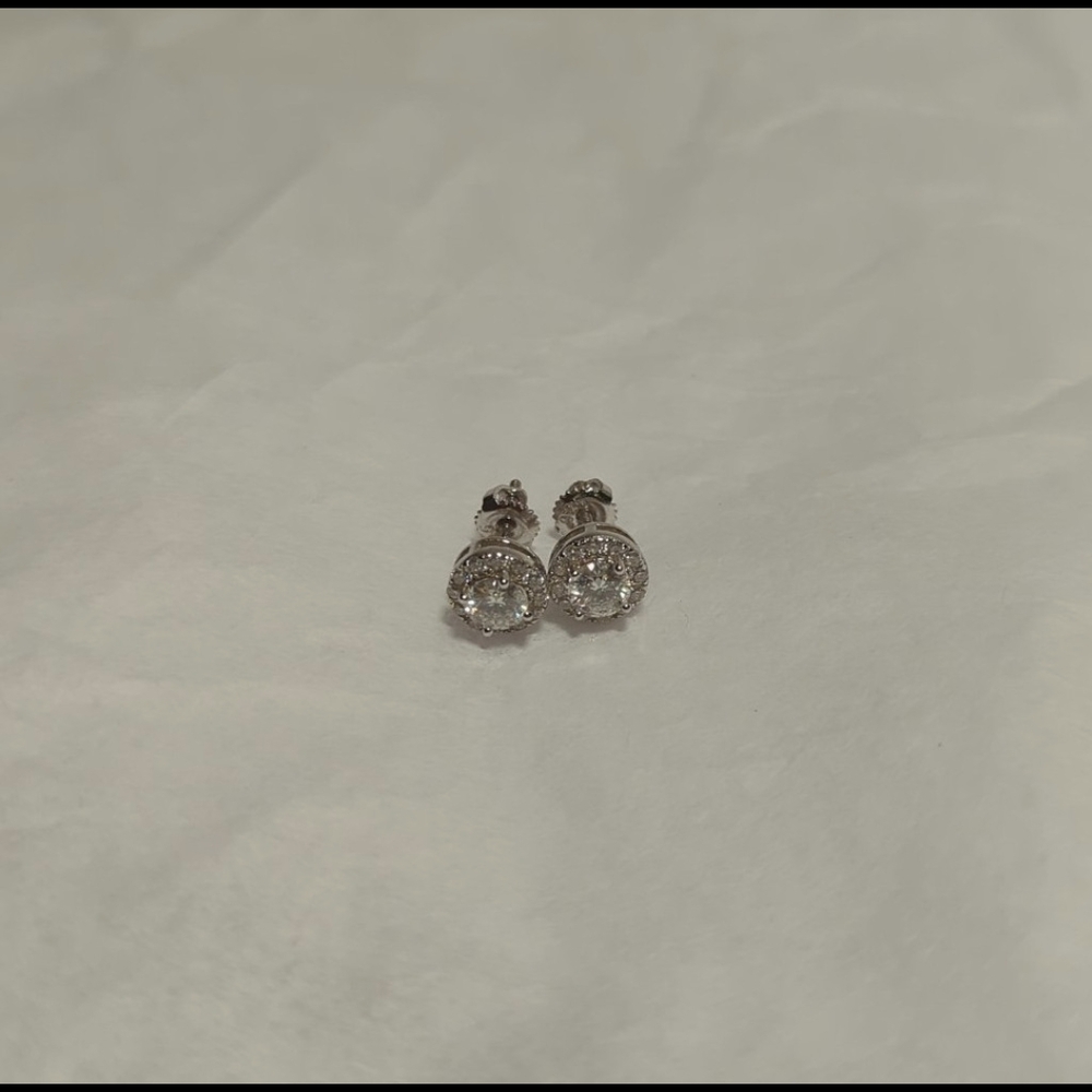 Halo Moissanite Stud Earrings (1 Ct)